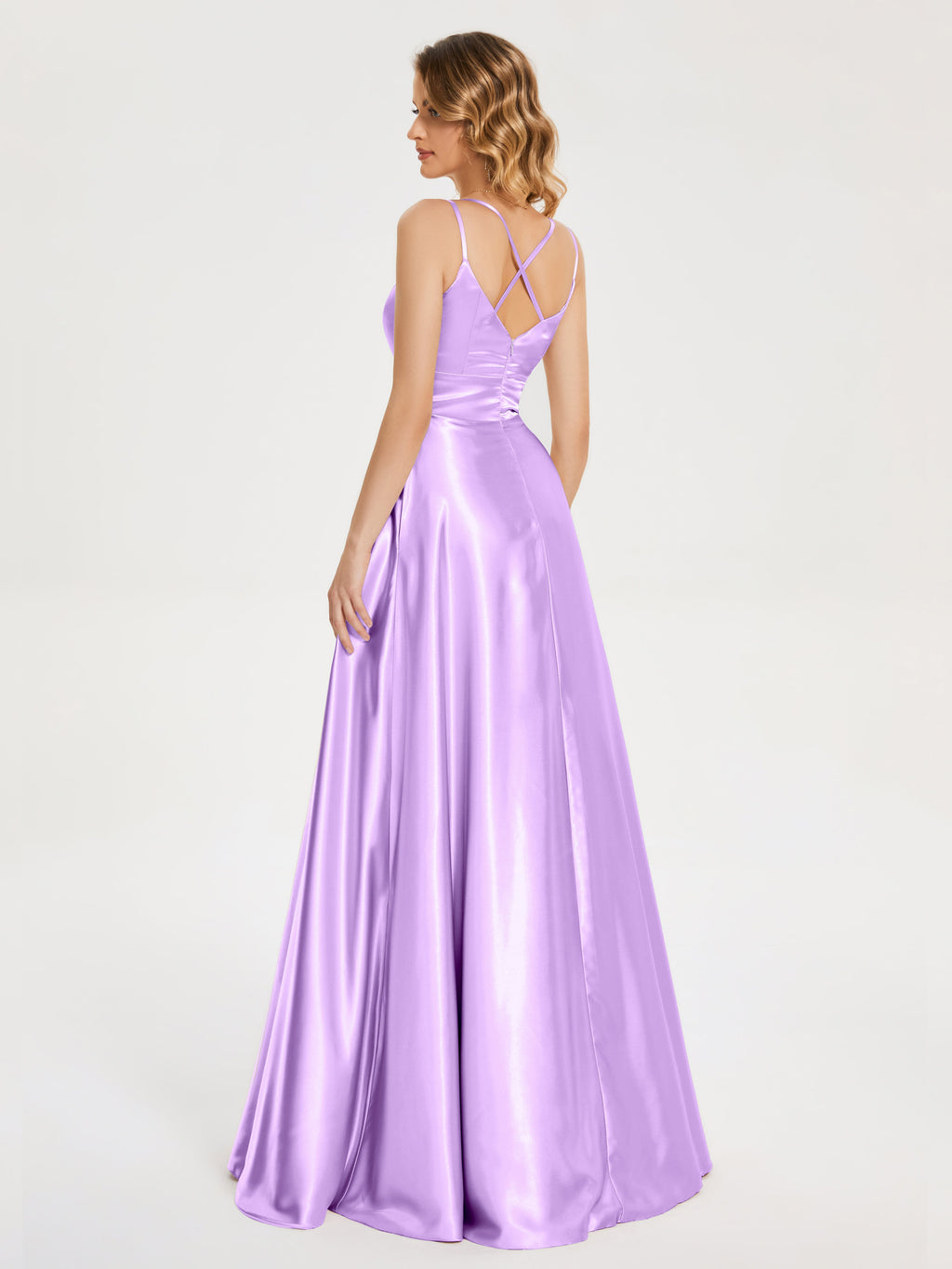 Briella Spaghetti Straps Soft Satin Bridesmaid Dress