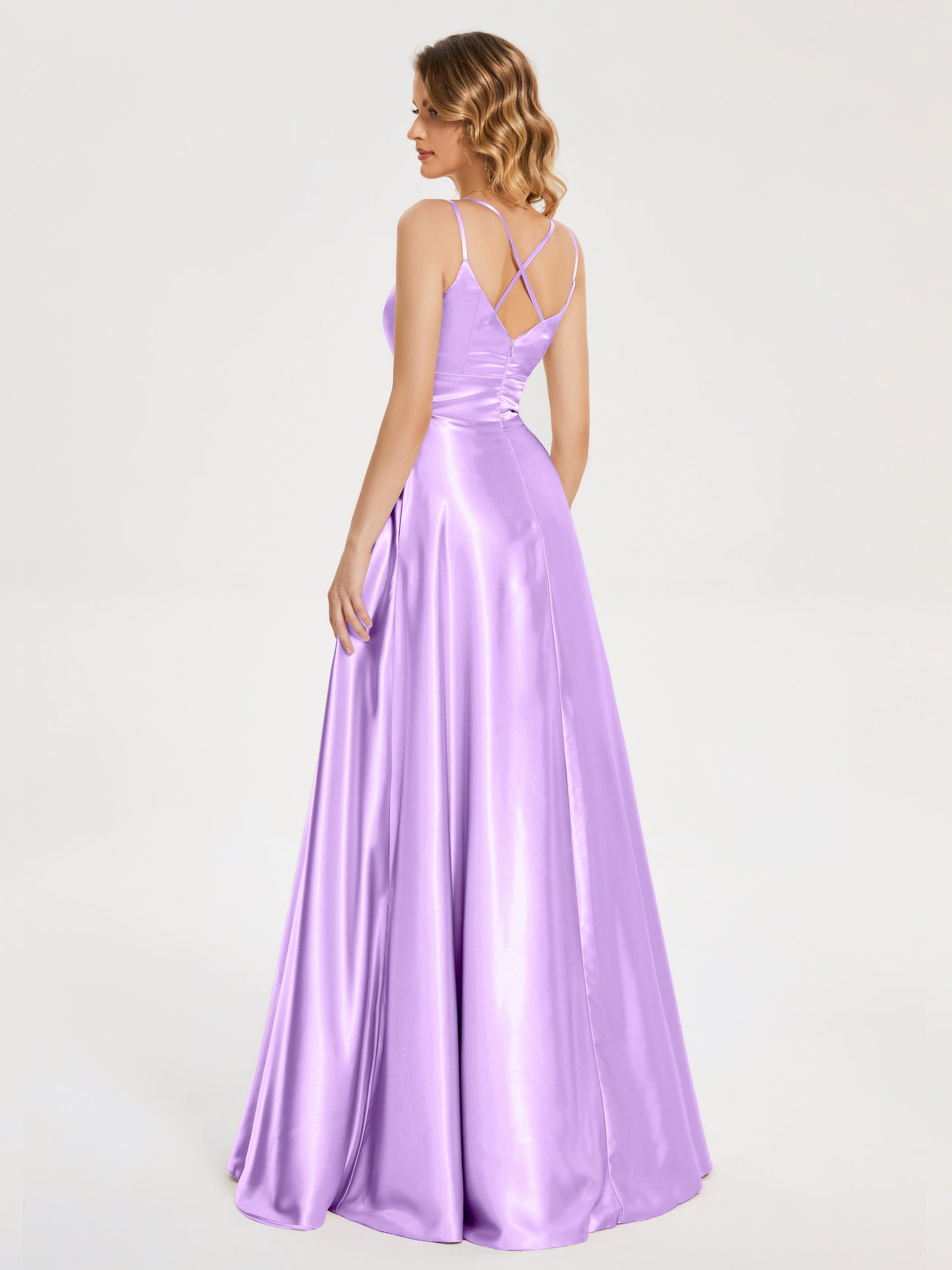 Briella Spaghetti Straps Soft Satin Bridesmaid Dress