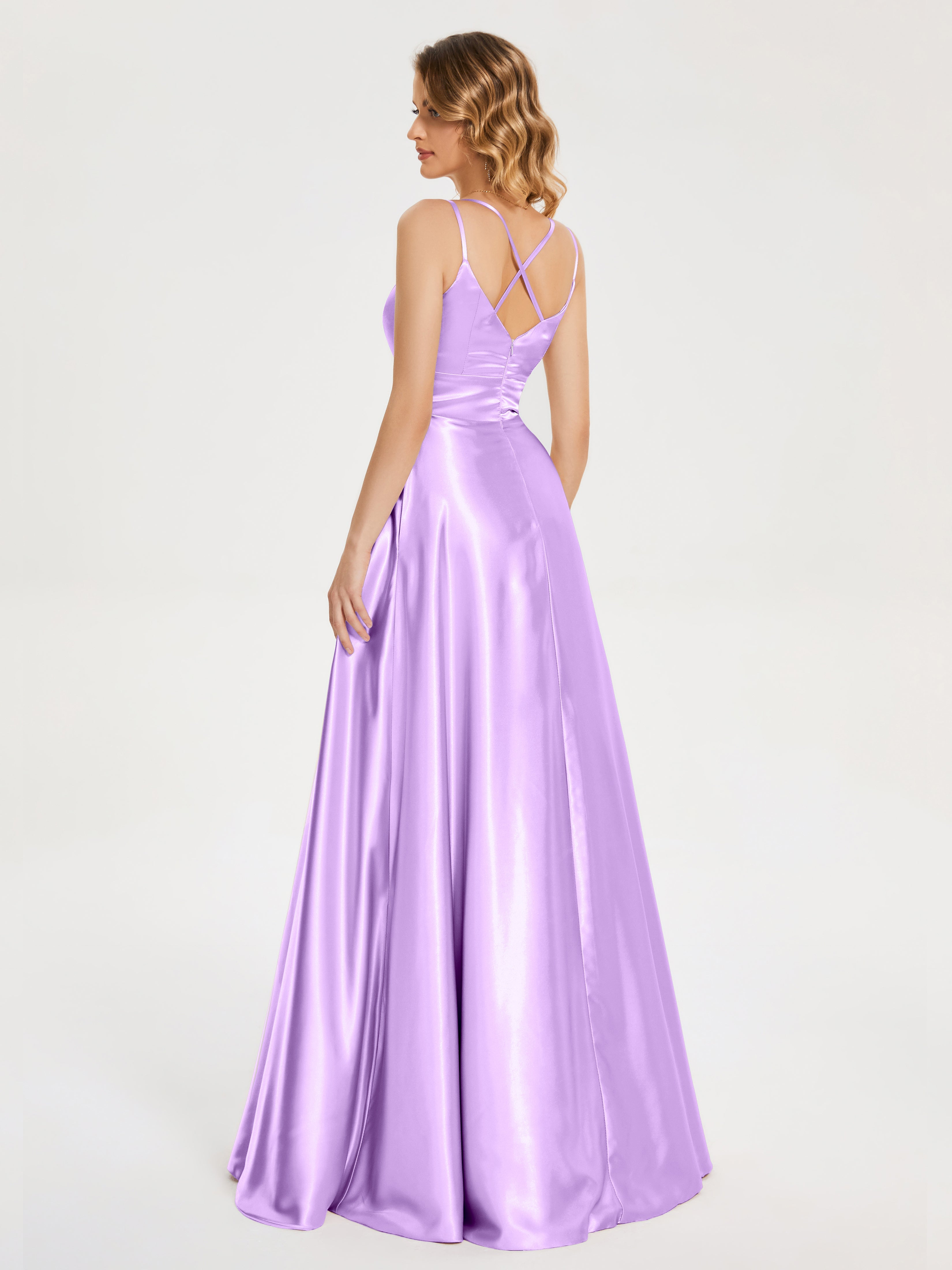 Briella Spaghetti Straps Soft Satin Bridesmaid Dress