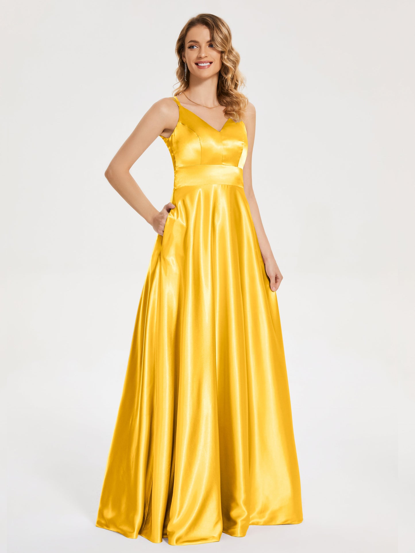 Briella Spaghetti Straps Soft Satin Bridesmaid Dress