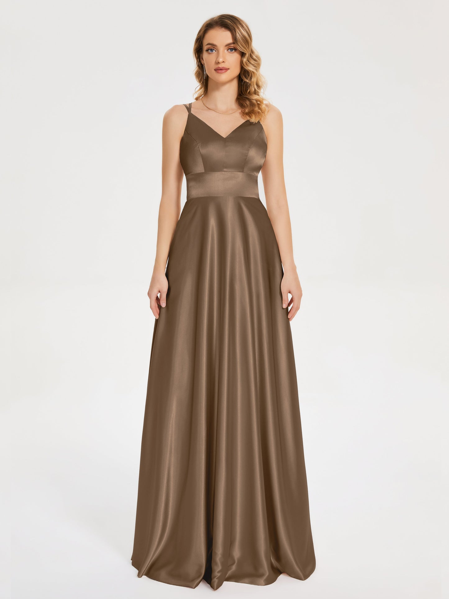 Briella Spaghetti Straps Soft Satin Bridesmaid Dress