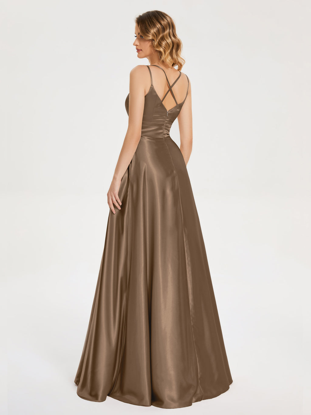 Briella Spaghetti Straps Soft Satin Bridesmaid Dress