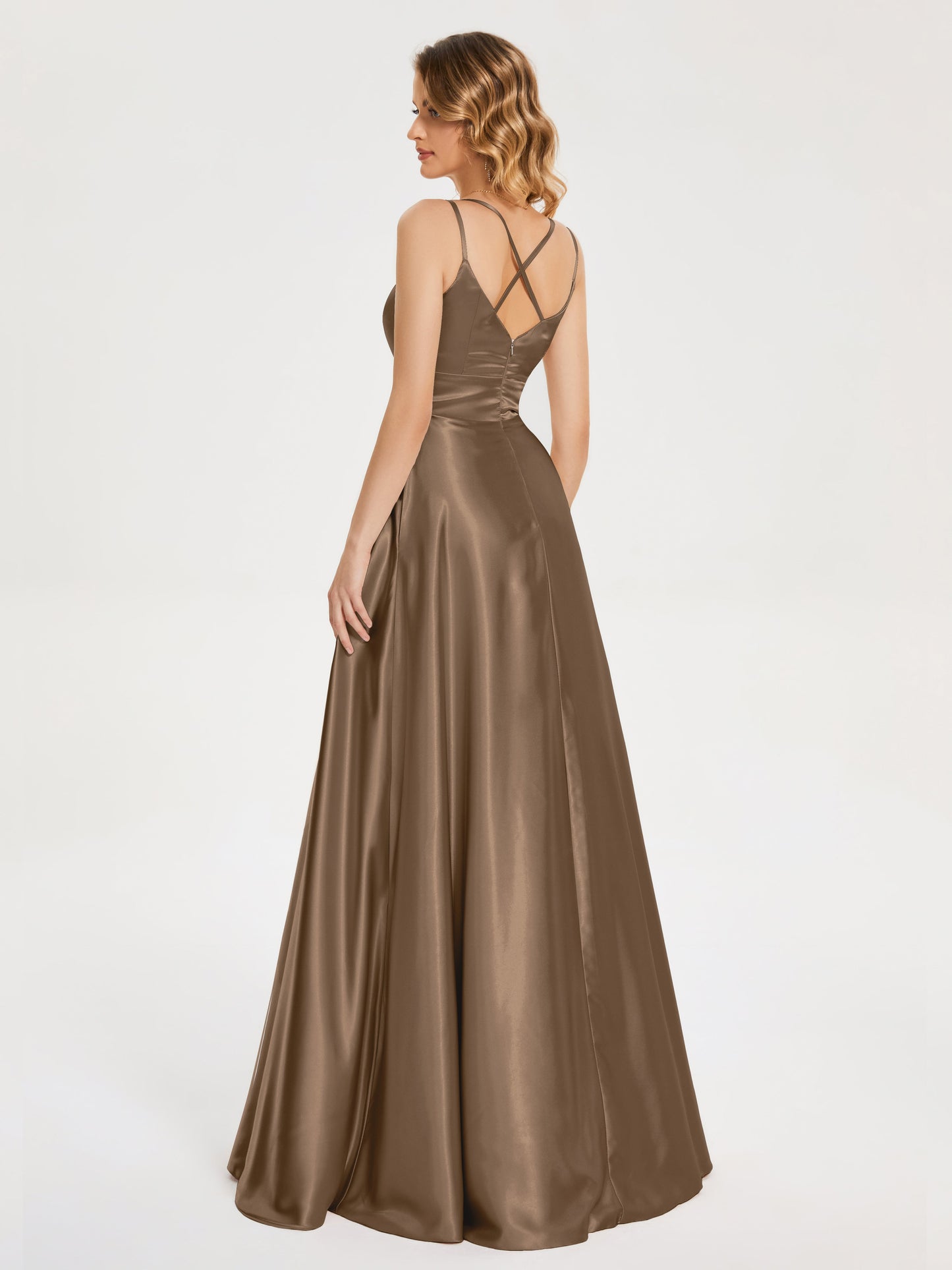 Briella Spaghetti Straps Soft Satin Bridesmaid Dress