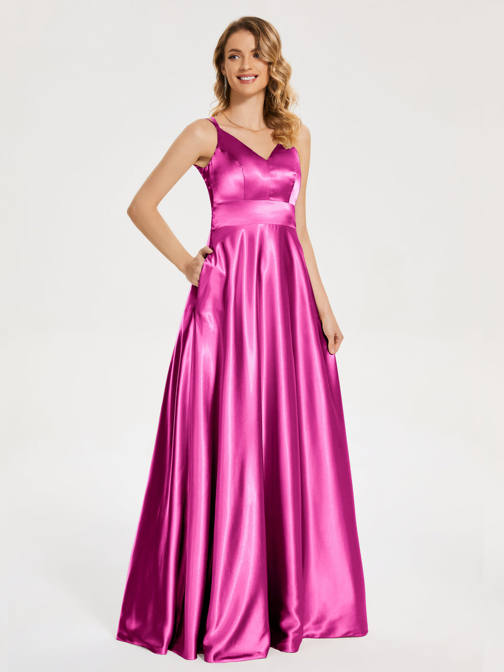 Briella Spaghetti Straps Soft Satin Bridesmaid Dress
