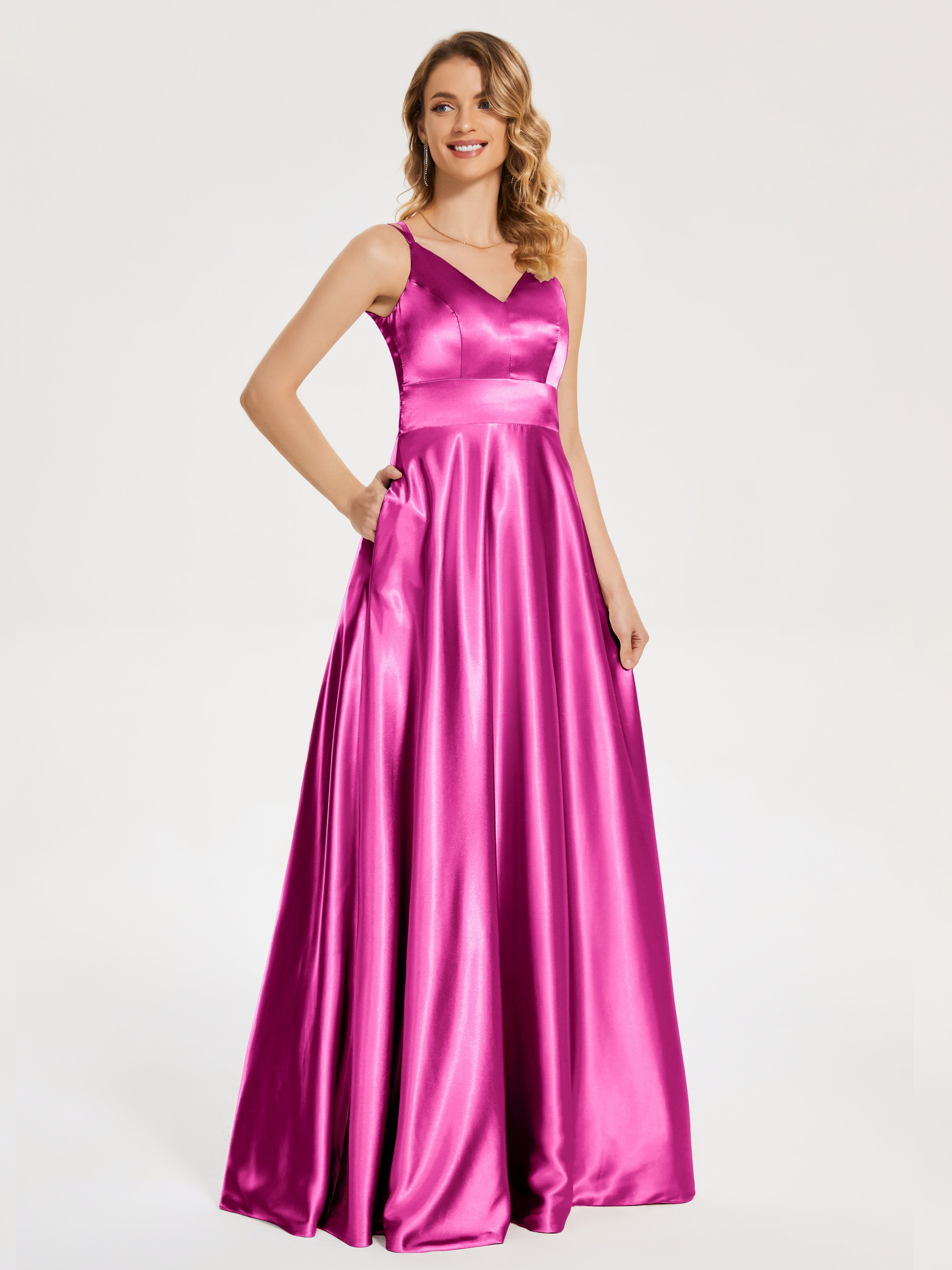 Briella Spaghetti Straps Soft Satin Bridesmaid Dress