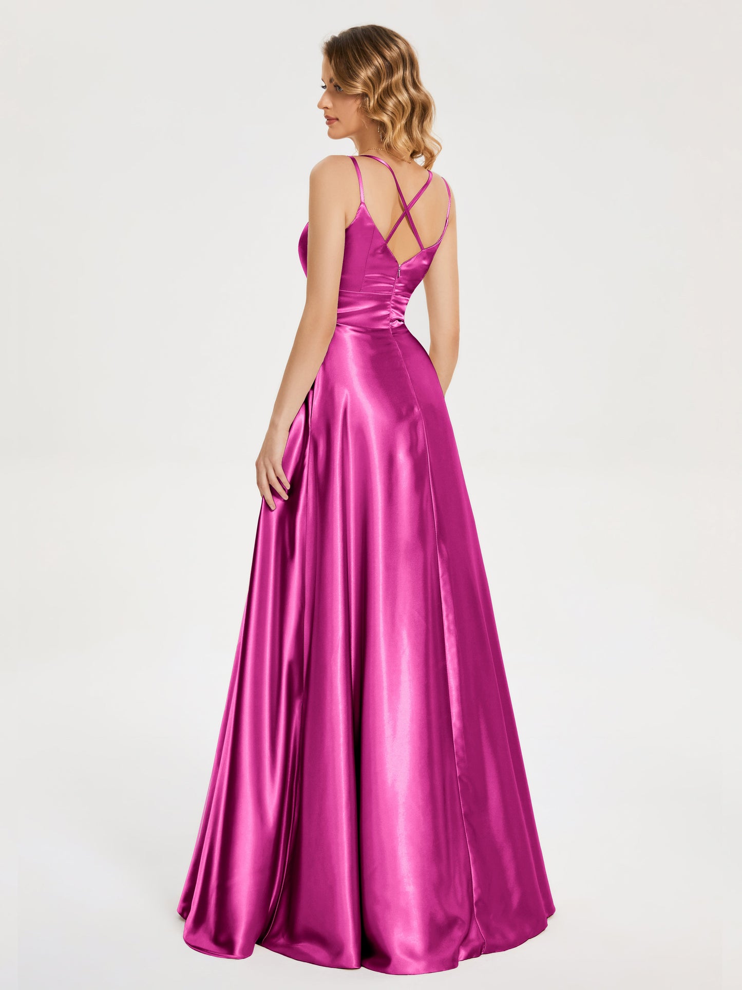 Briella Spaghetti Straps Soft Satin Bridesmaid Dress