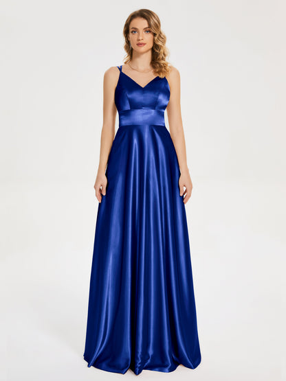 Briella Spaghetti Straps Soft Satin Bridesmaid Dress