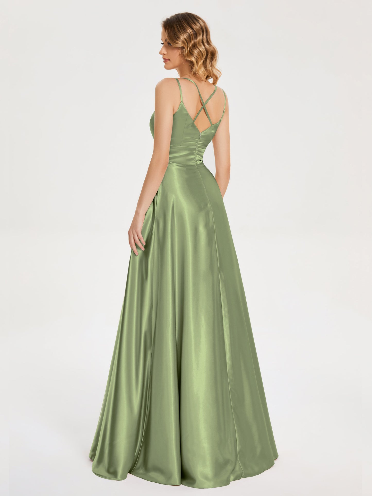Briella Spaghetti Straps Soft Satin Bridesmaid Dress
