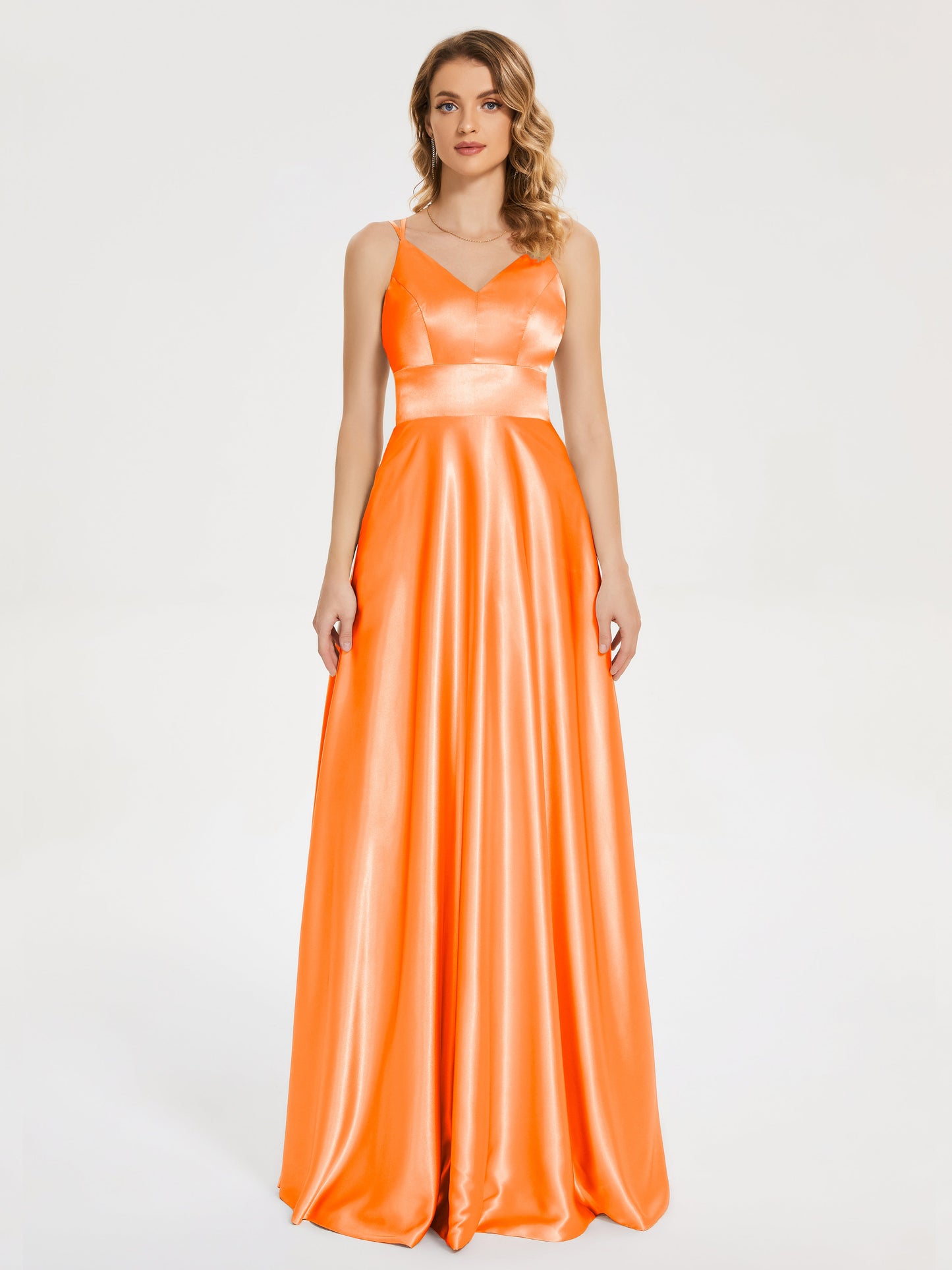 Briella Spaghetti Straps Soft Satin Bridesmaid Dress