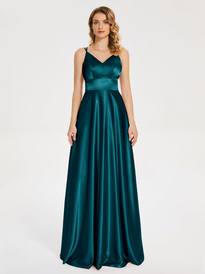 Briella Spaghetti Straps Soft Satin Bridesmaid Dress