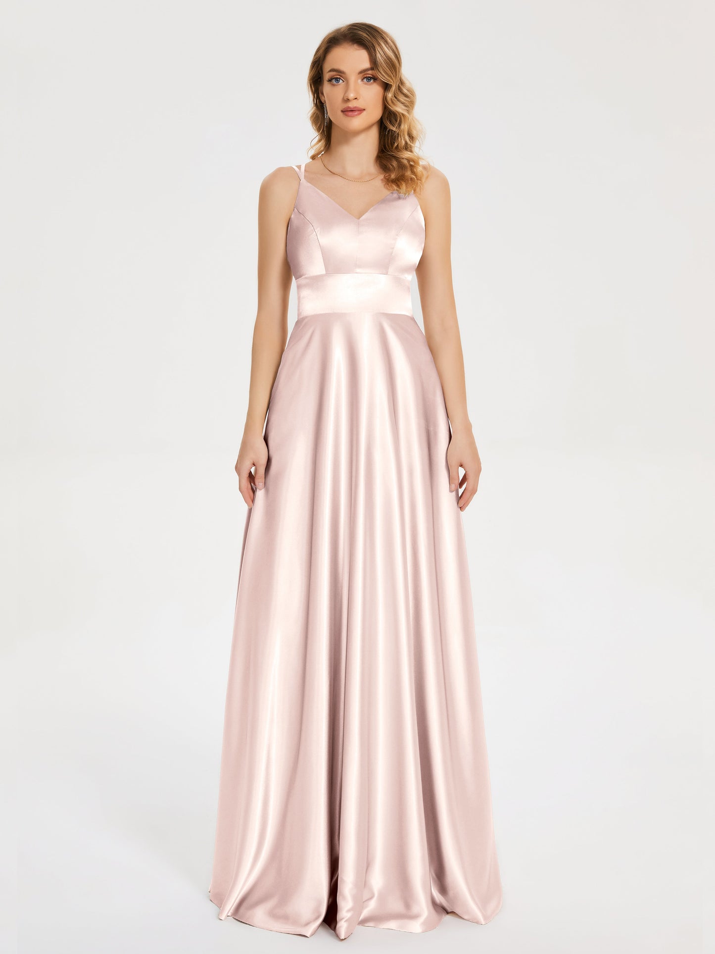 Briella Spaghetti Straps Soft Satin Bridesmaid Dress