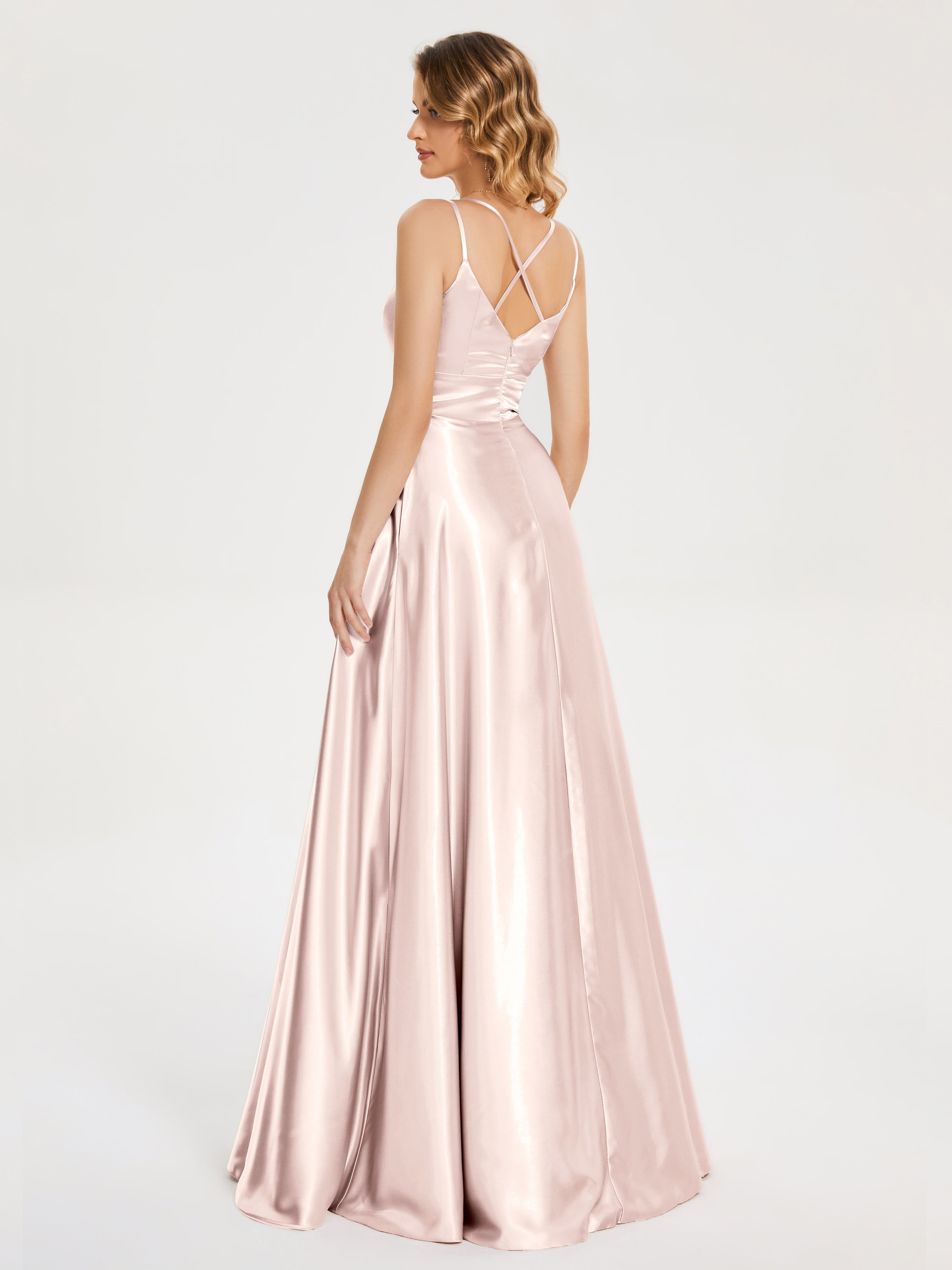 Briella Spaghetti Straps Soft Satin Bridesmaid Dress