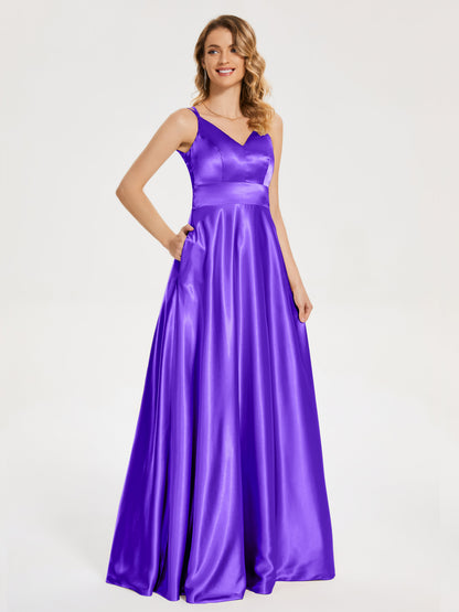 Briella Spaghetti Straps Soft Satin Bridesmaid Dress
