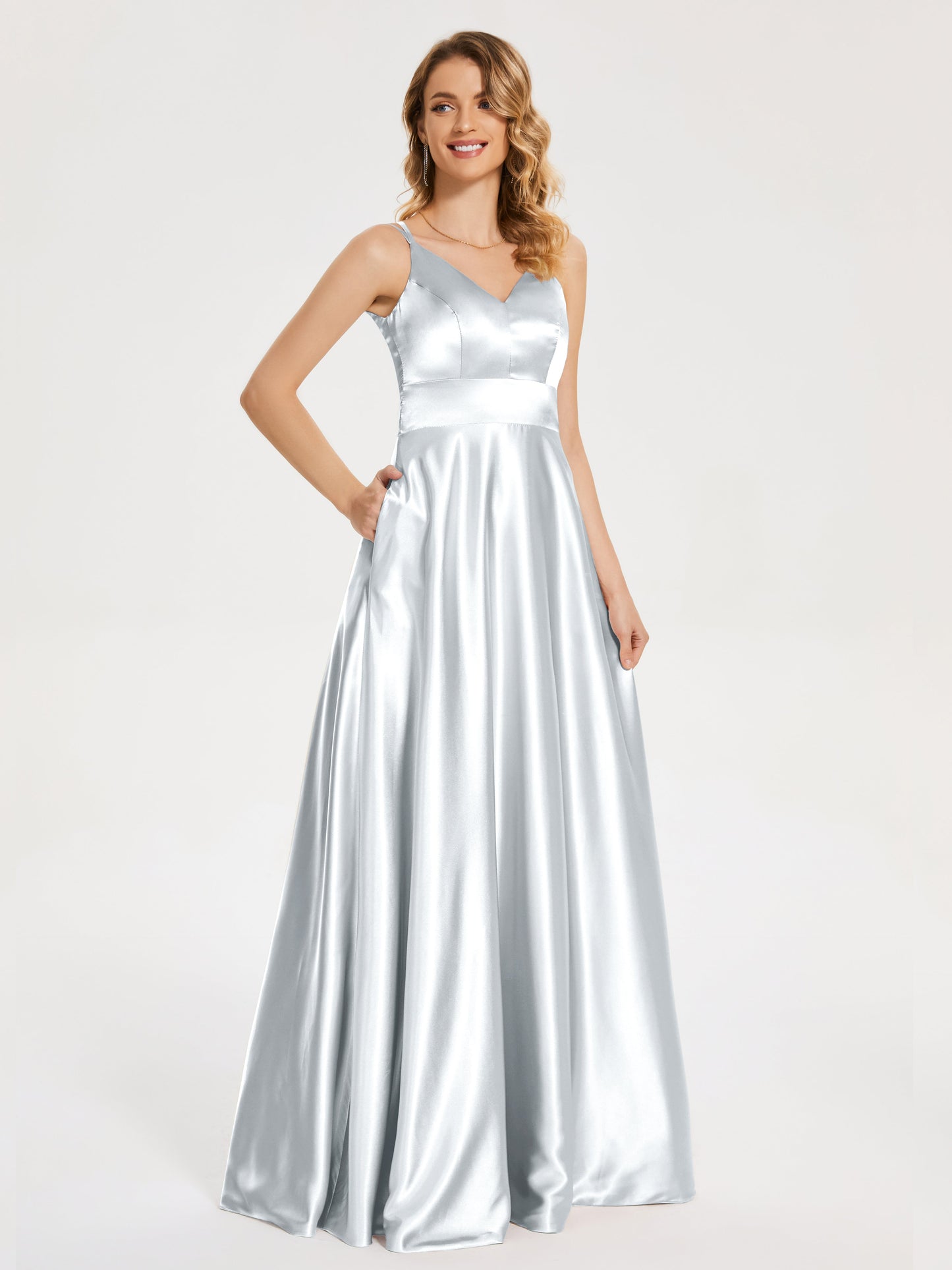 Briella Spaghetti Straps Soft Satin Bridesmaid Dress