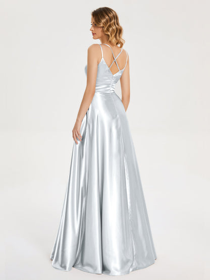 Briella Spaghetti Straps Soft Satin Bridesmaid Dress