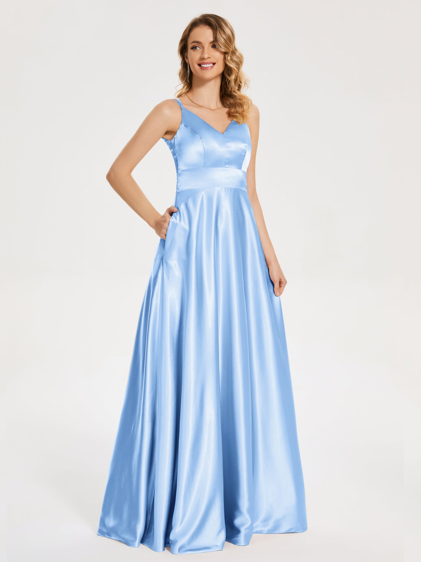 Briella Spaghetti Straps Soft Satin Bridesmaid Dress