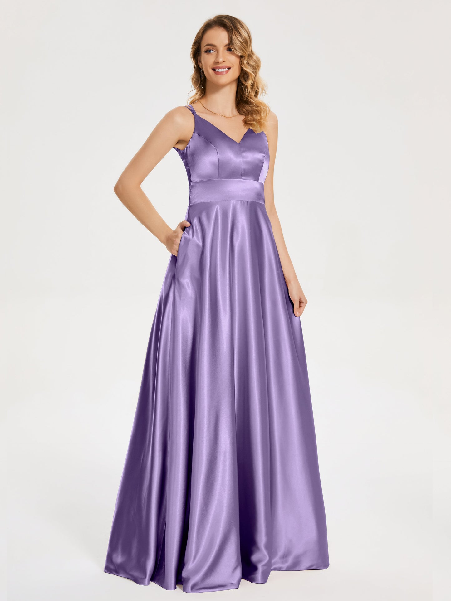 Briella Spaghetti Straps Soft Satin Bridesmaid Dress