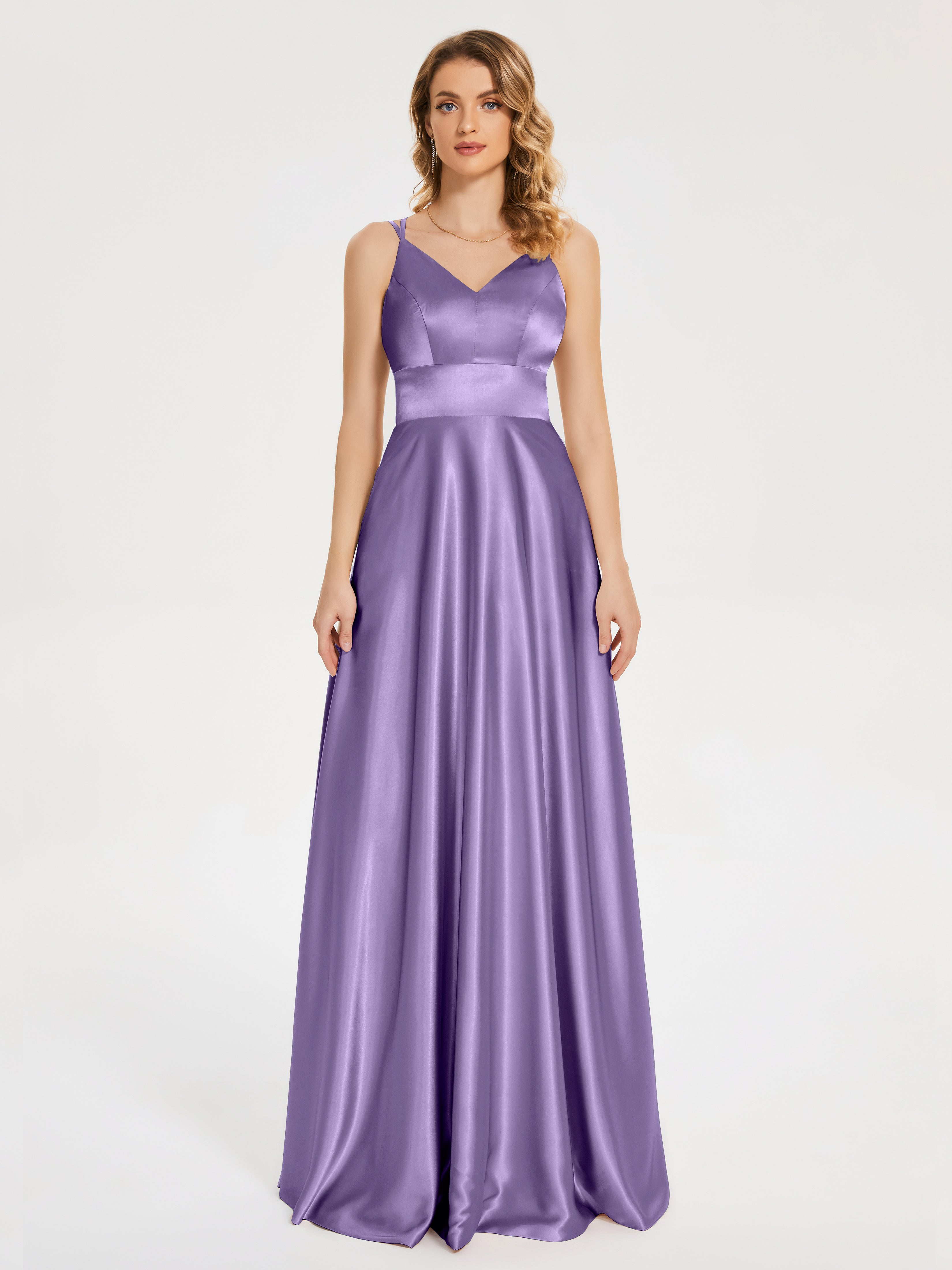 Briella Spaghetti Straps Soft Satin Bridesmaid Dress