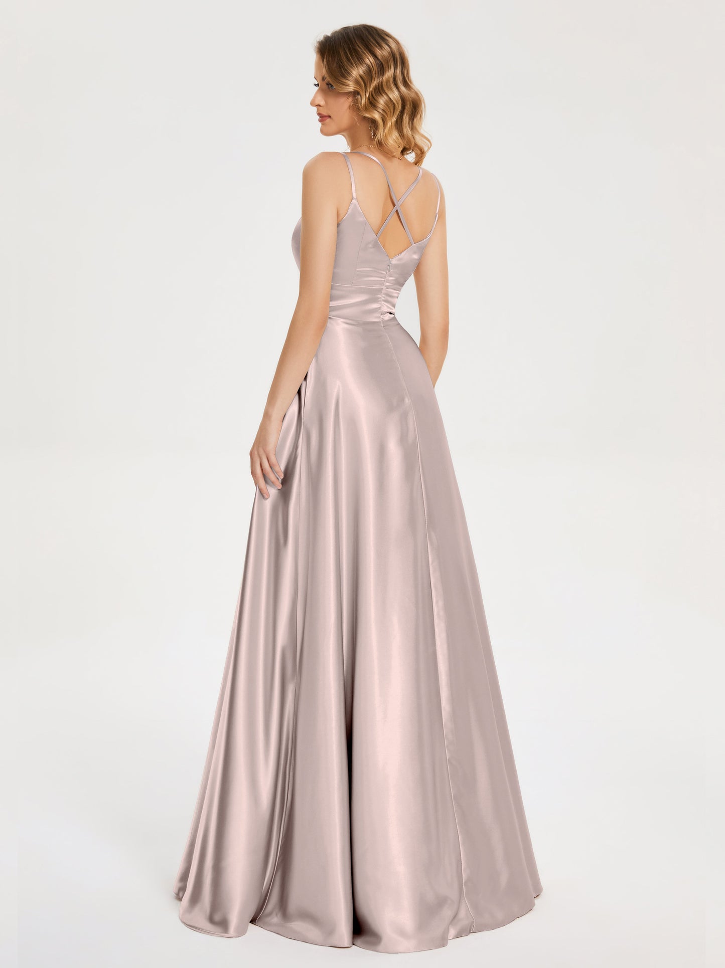 Briella Spaghetti Straps Soft Satin Bridesmaid Dress