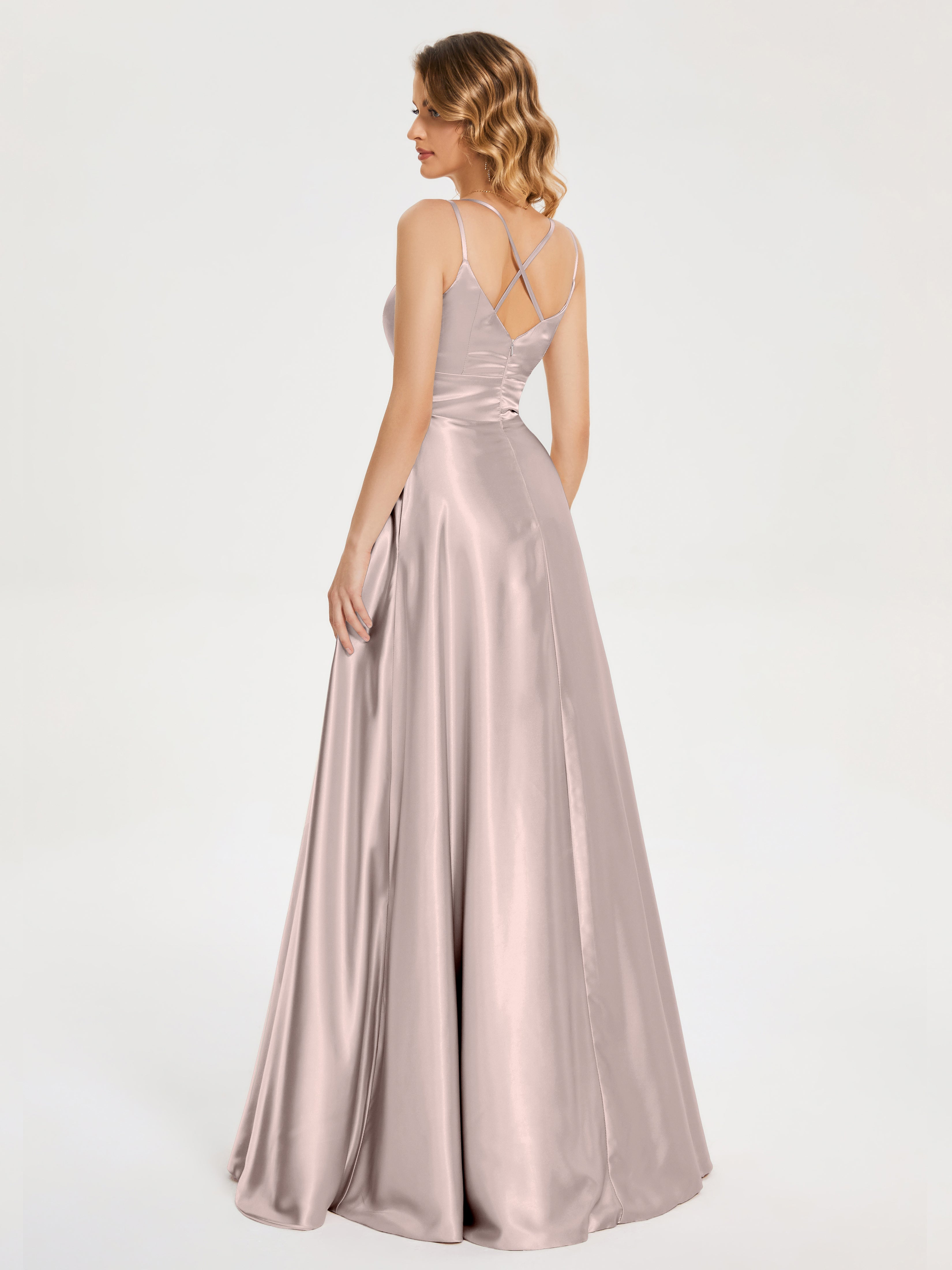 Briella Spaghetti Straps Soft Satin Bridesmaid Dress