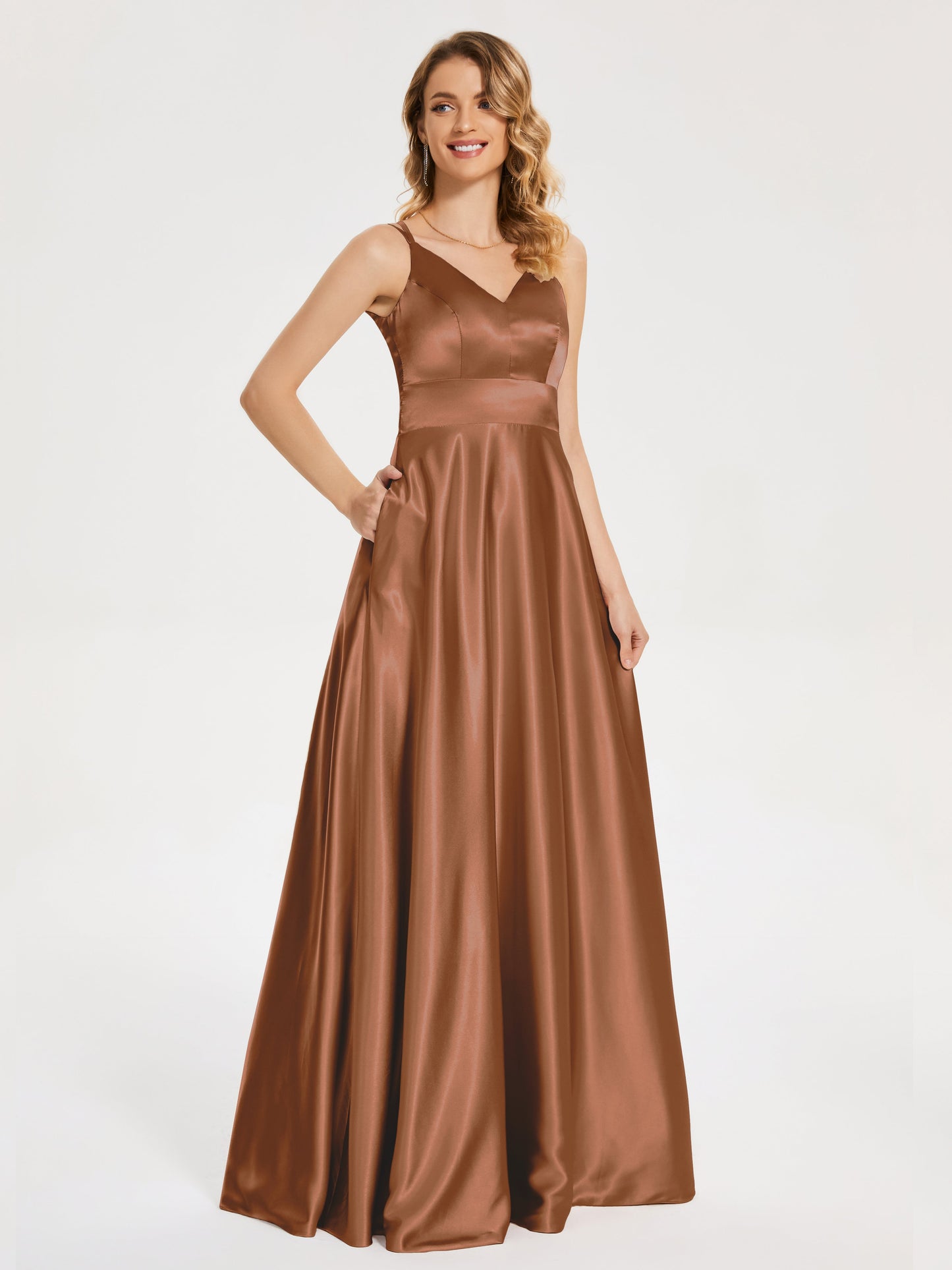 Briella Spaghetti Straps Soft Satin Bridesmaid Dress
