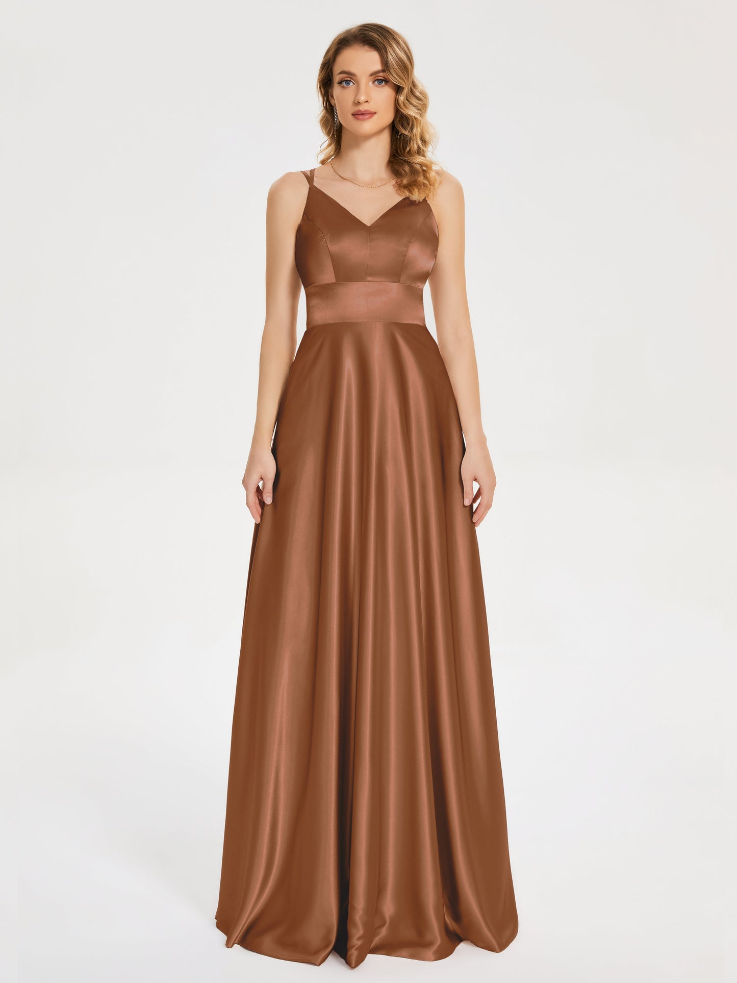 Briella Spaghetti Straps Soft Satin Bridesmaid Dress