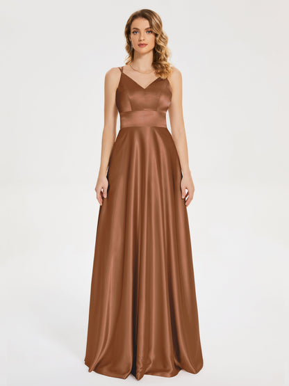 Briella Spaghetti Straps Soft Satin Bridesmaid Dress