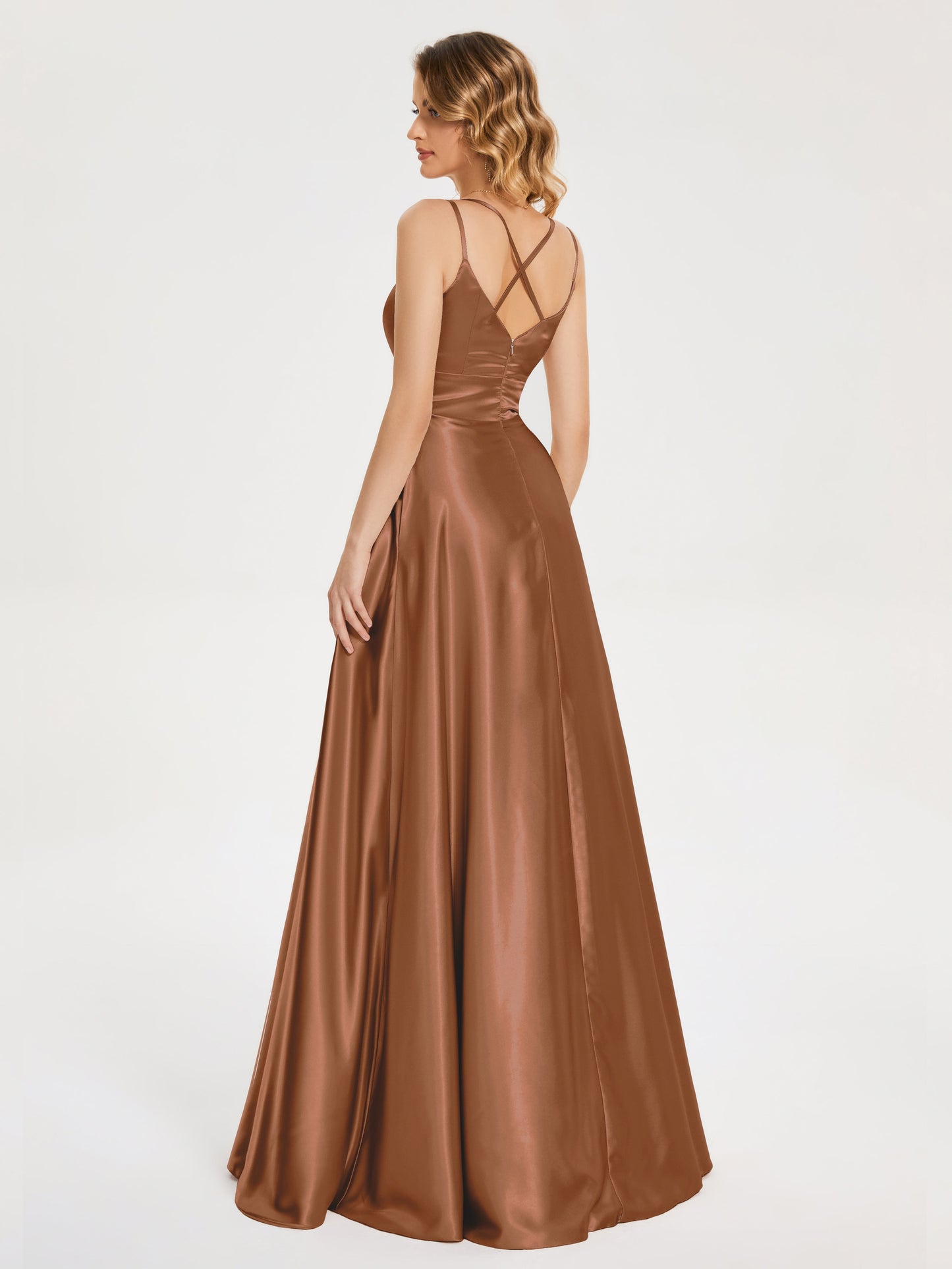 Briella Spaghetti Straps Soft Satin Bridesmaid Dress