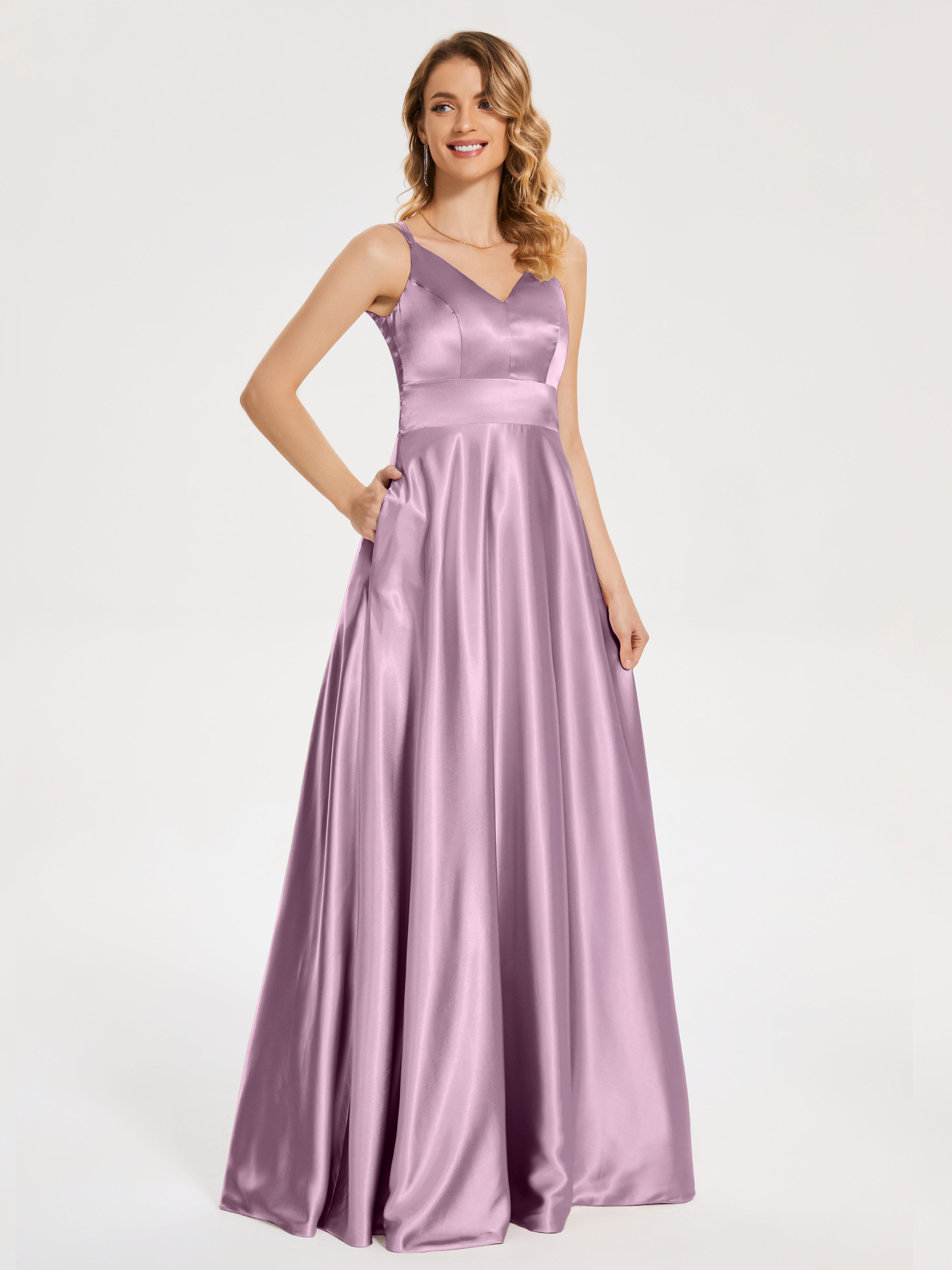 Briella Spaghetti Straps Soft Satin Bridesmaid Dress