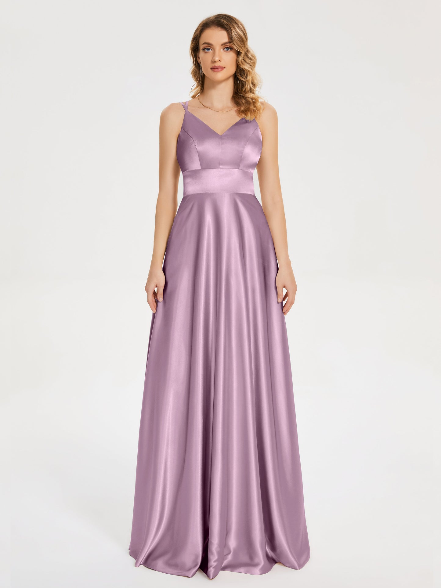 Briella Spaghetti Straps Soft Satin Bridesmaid Dress