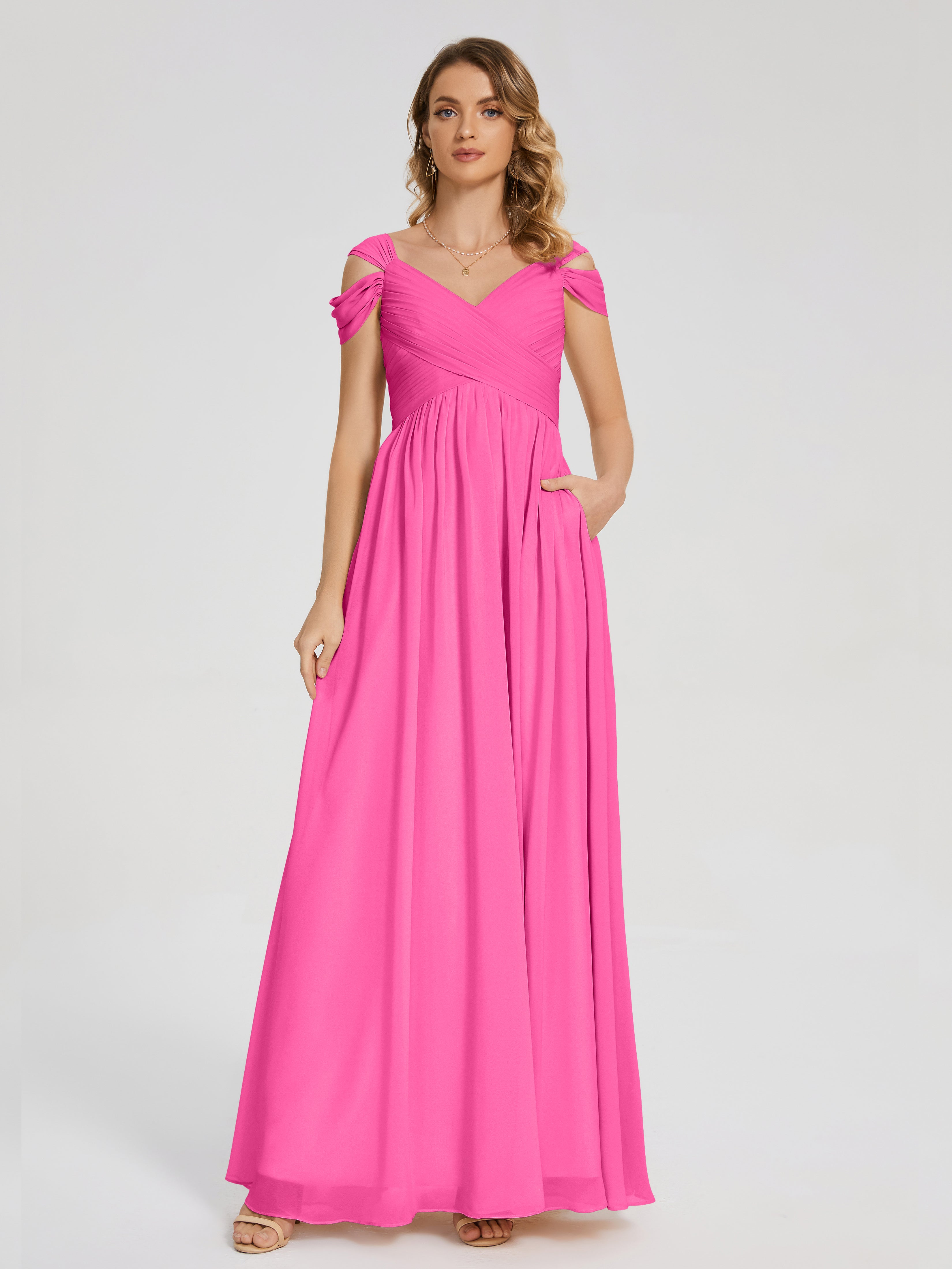 Charlee Straps Side Slit Empire Bridesmaid Dress