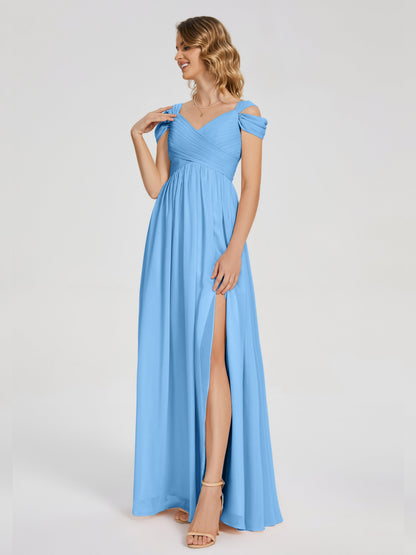Charlee Straps Side Slit Empire Bridesmaid Dress