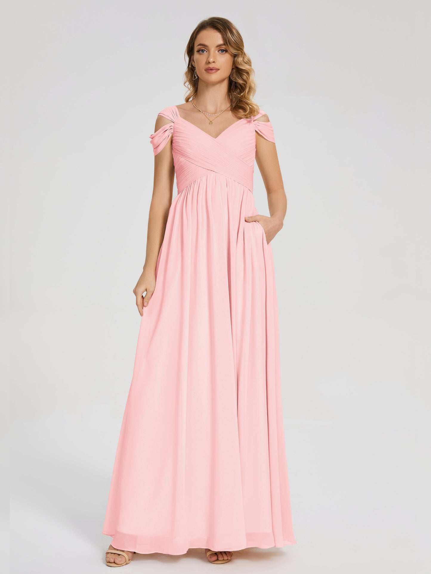 Charlee Straps Side Slit Empire Bridesmaid Dress