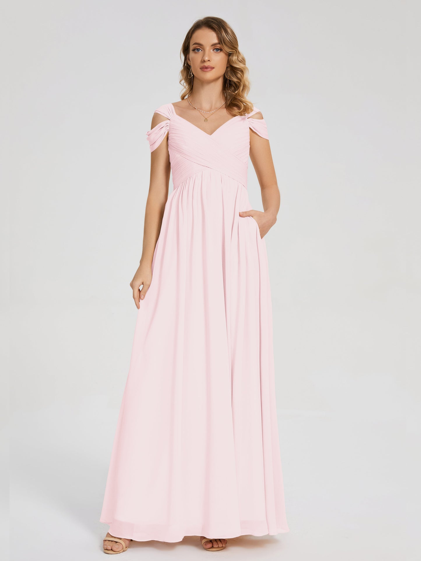 Charlee Straps Side Slit Empire Bridesmaid Dress