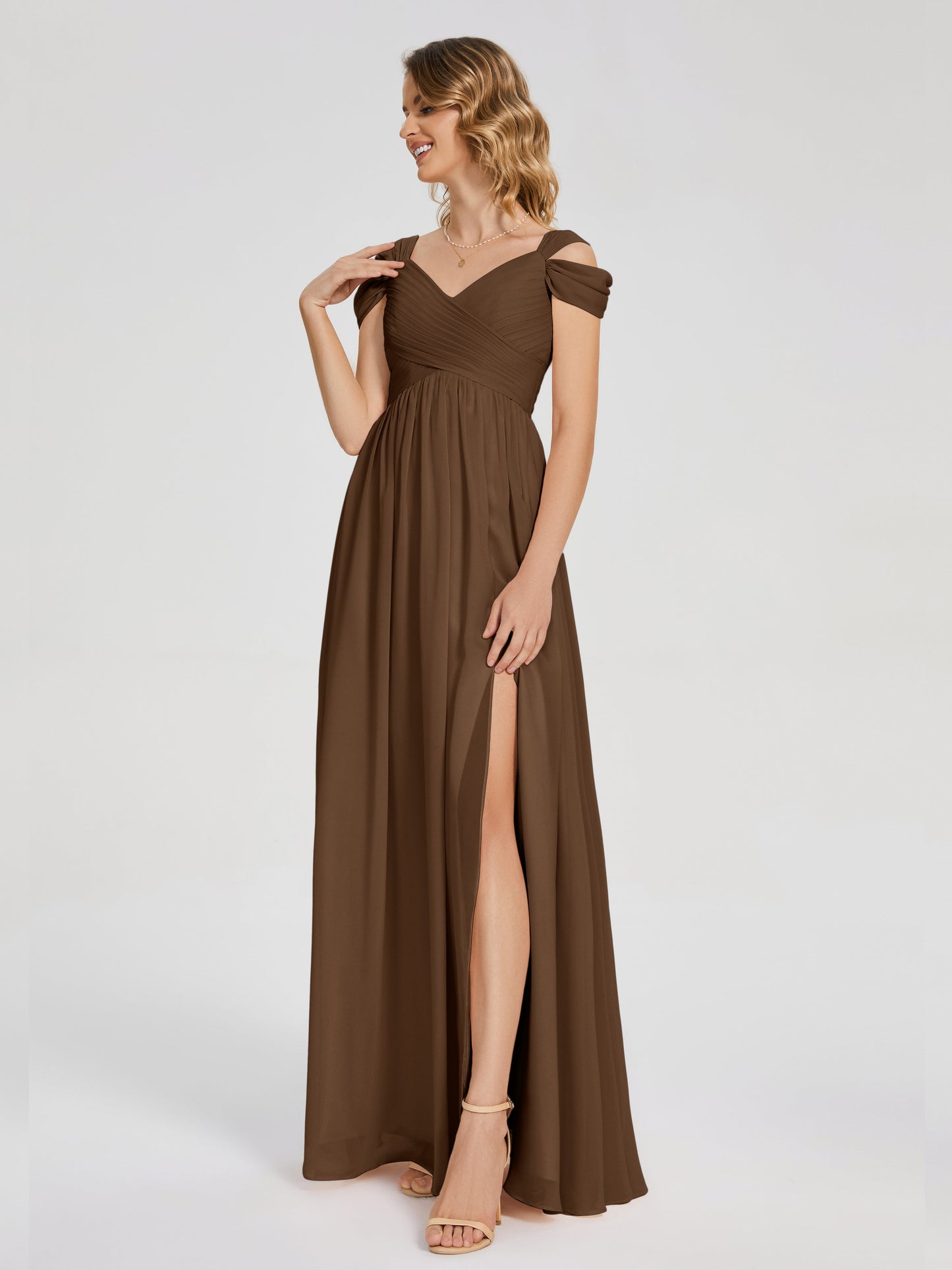 Charlee Straps Side Slit Empire Bridesmaid Dress