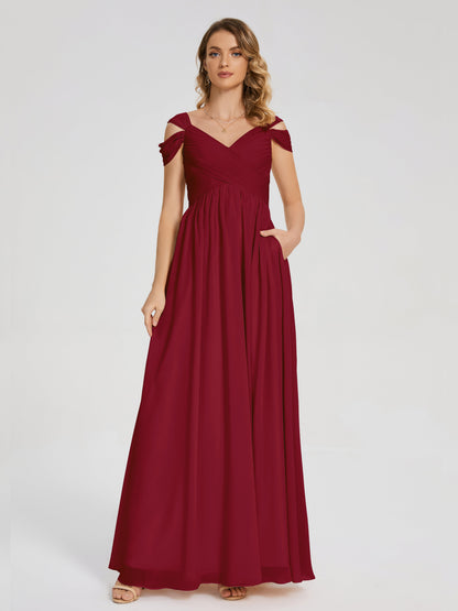 Charlee Straps Side Slit Empire Bridesmaid Dress