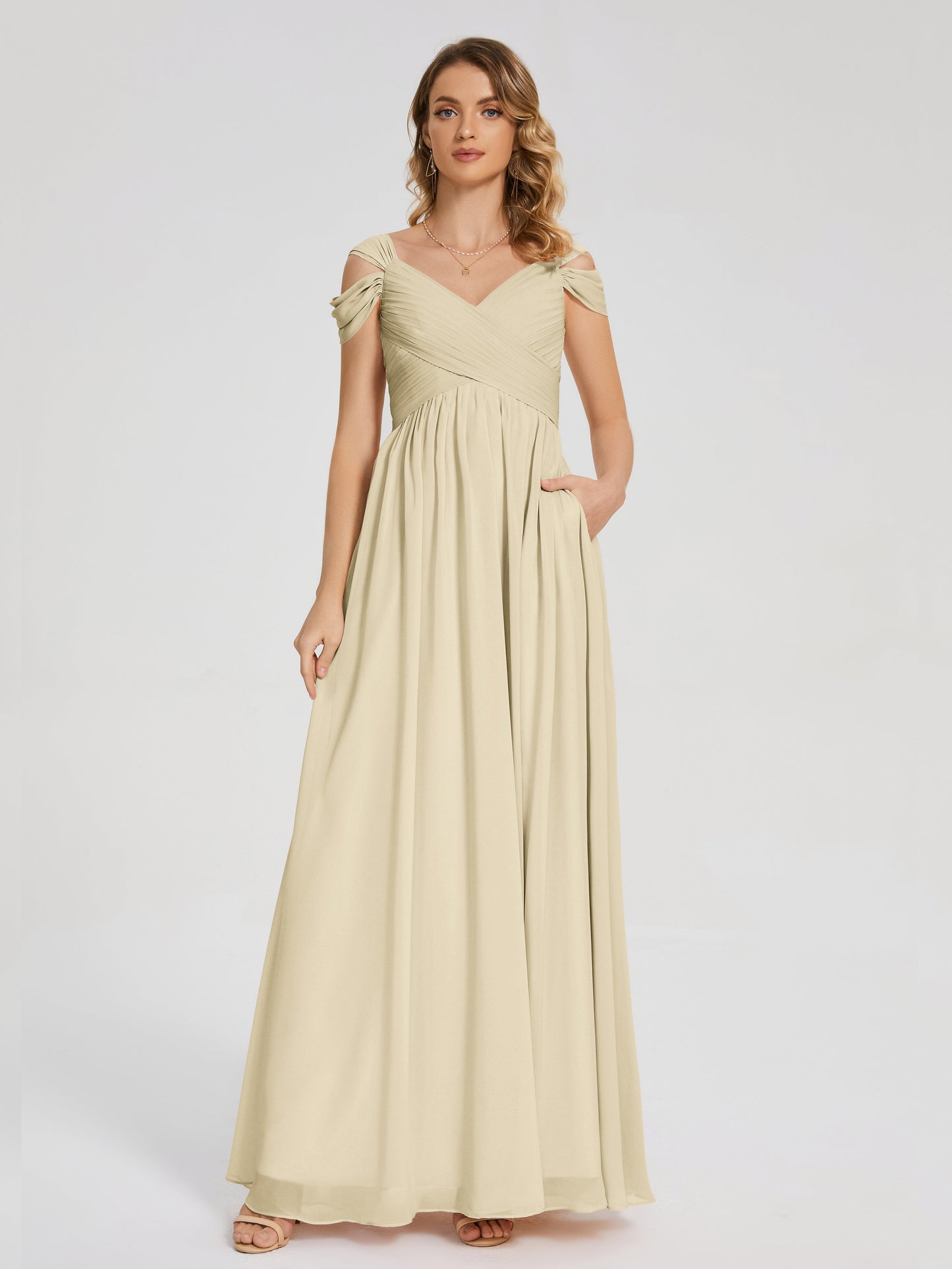 Charlee Straps Side Slit Empire Bridesmaid Dress