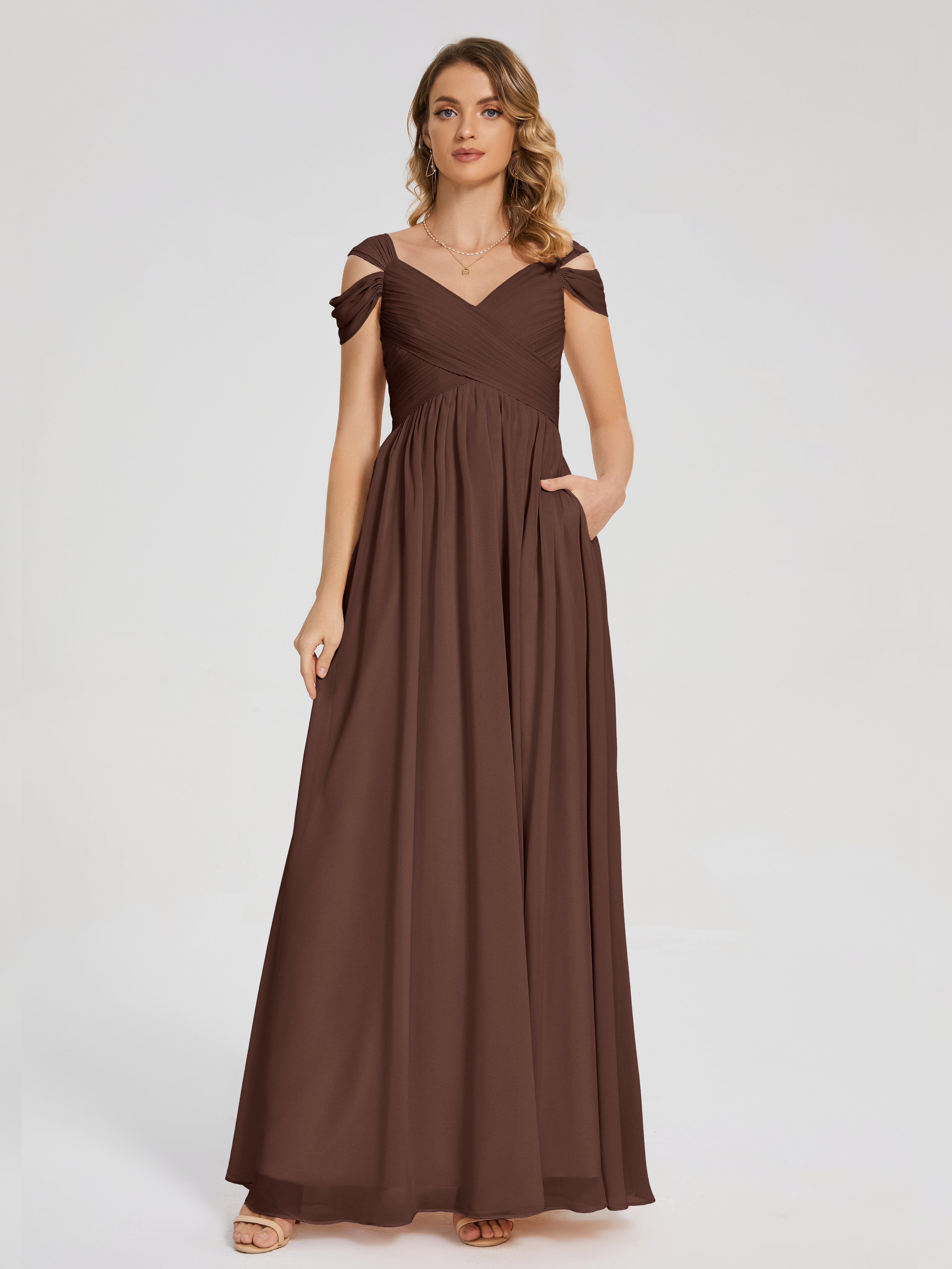 Charlee Straps Side Slit Empire Bridesmaid Dress
