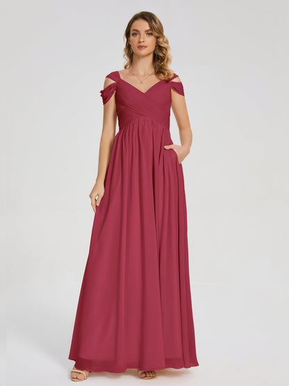 Charlee Straps Side Slit Empire Bridesmaid Dress