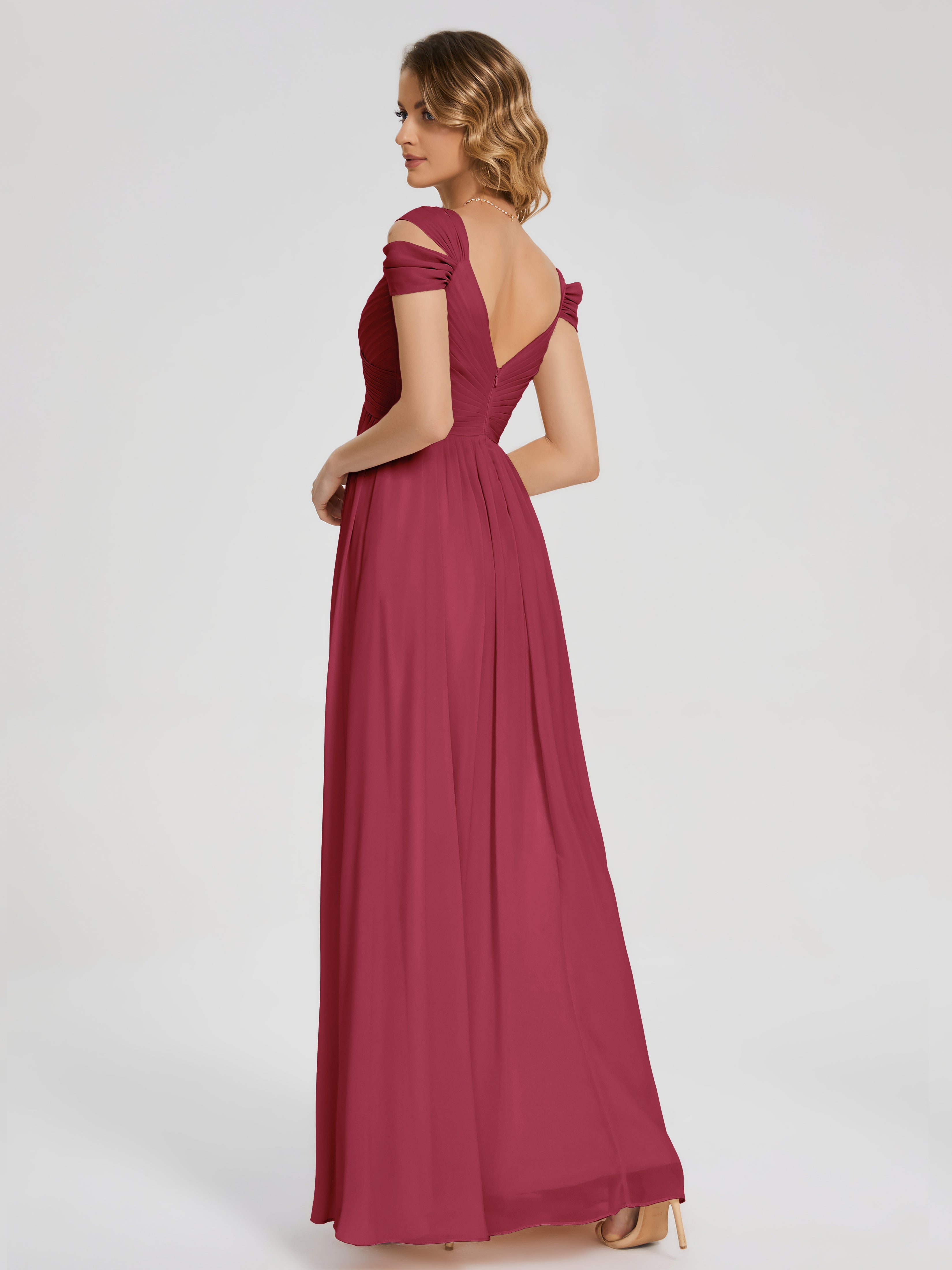 Charlee Straps Side Slit Empire Bridesmaid Dress