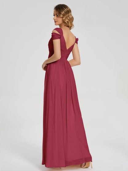 Charlee Straps Side Slit Empire Bridesmaid Dress