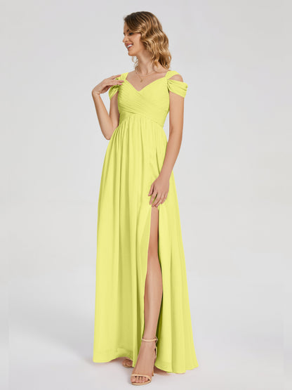 Charlee Straps Side Slit Empire Bridesmaid Dress