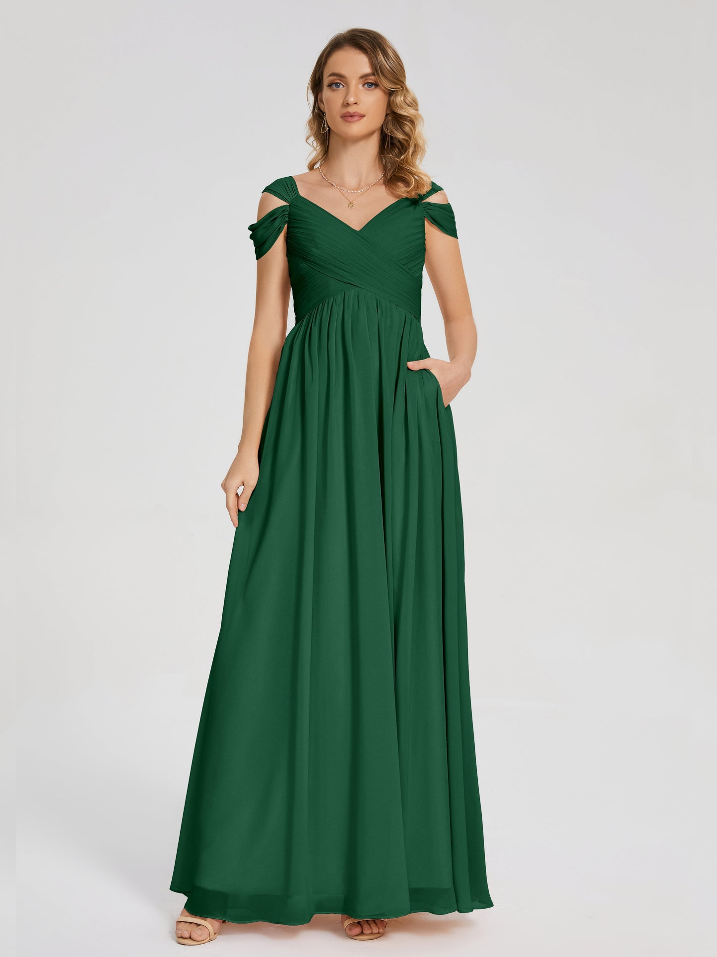 Charlee Straps Side Slit Empire Bridesmaid Dress