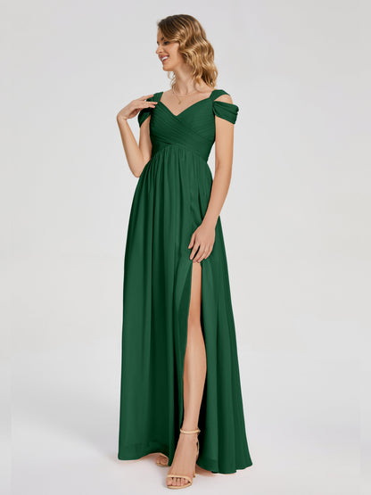 Charlee Straps Side Slit Empire Bridesmaid Dress