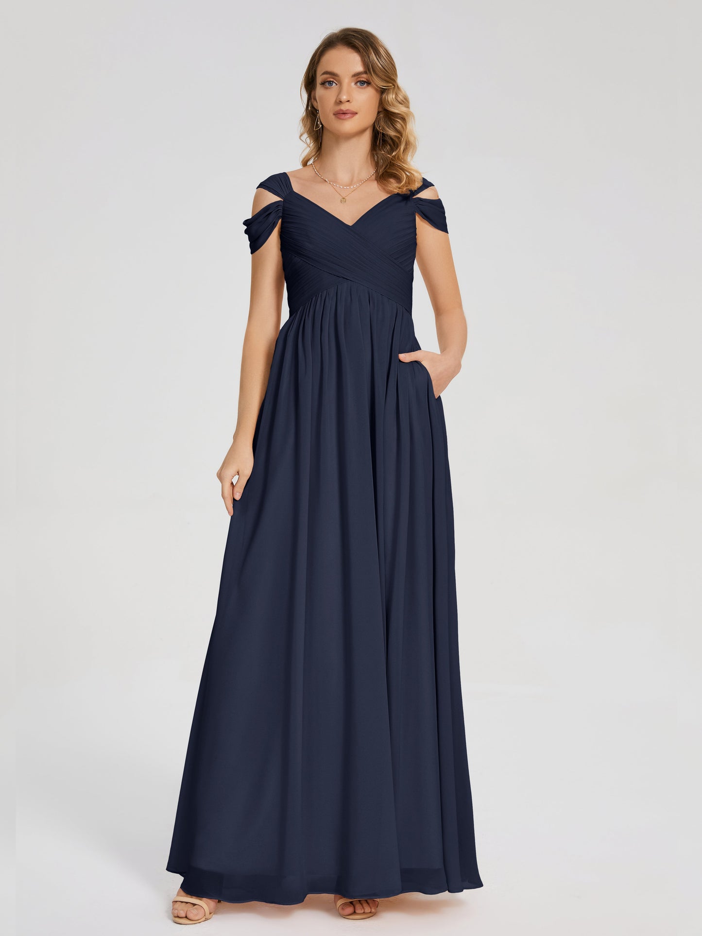 Charlee Straps Side Slit Empire Bridesmaid Dress