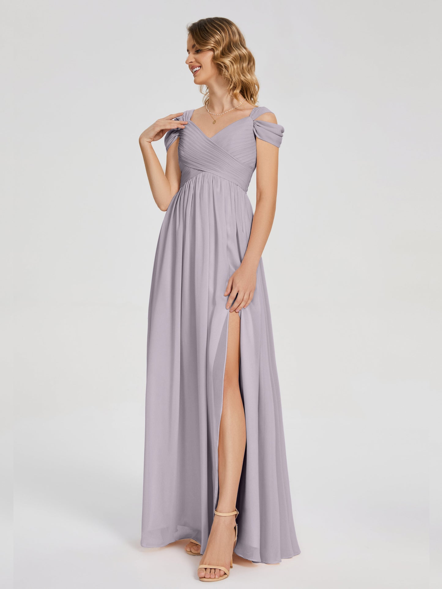 Charlee Straps Side Slit Empire Bridesmaid Dress