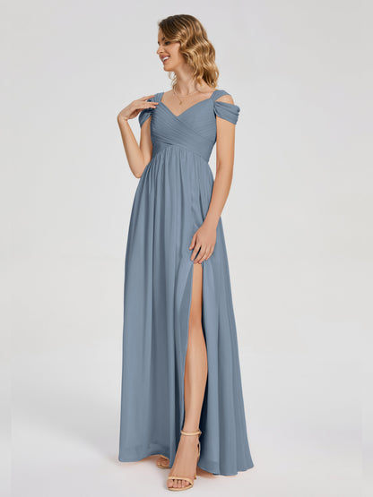 Charlee Straps Side Slit Empire Bridesmaid Dress