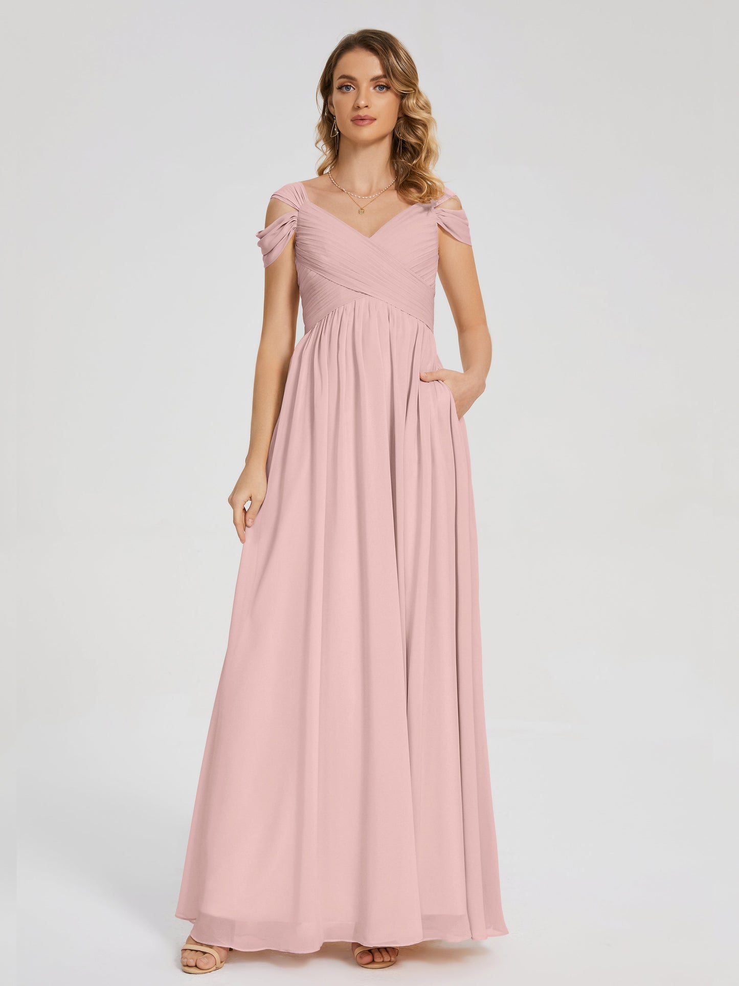 Charlee Straps Side Slit Empire Bridesmaid Dress