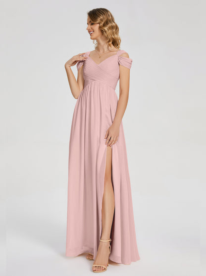 Charlee Straps Side Slit Empire Bridesmaid Dress