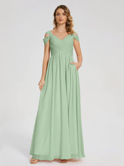 Charlee Straps Side Slit Empire Bridesmaid Dress